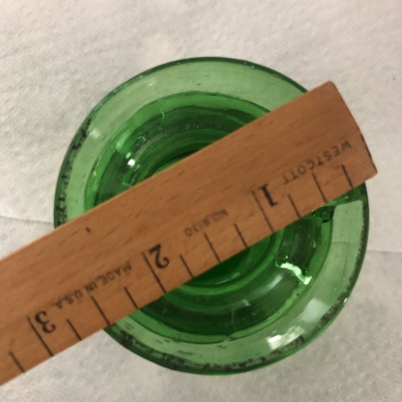 Hand Blown Green Two Handle Glass Vase - Made in Egypt - Picture 9 of 10